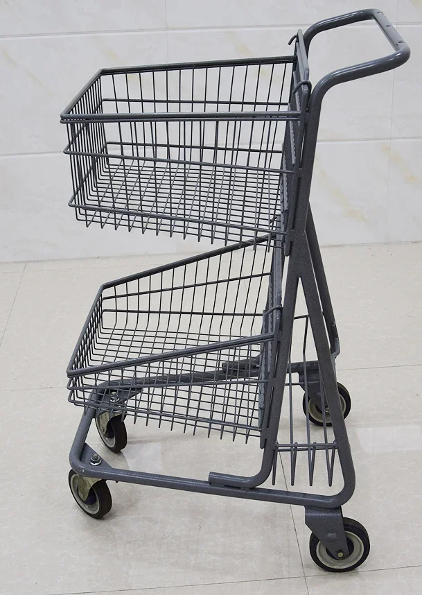 High grade and cheap price supermarket metal shopping trolley truck