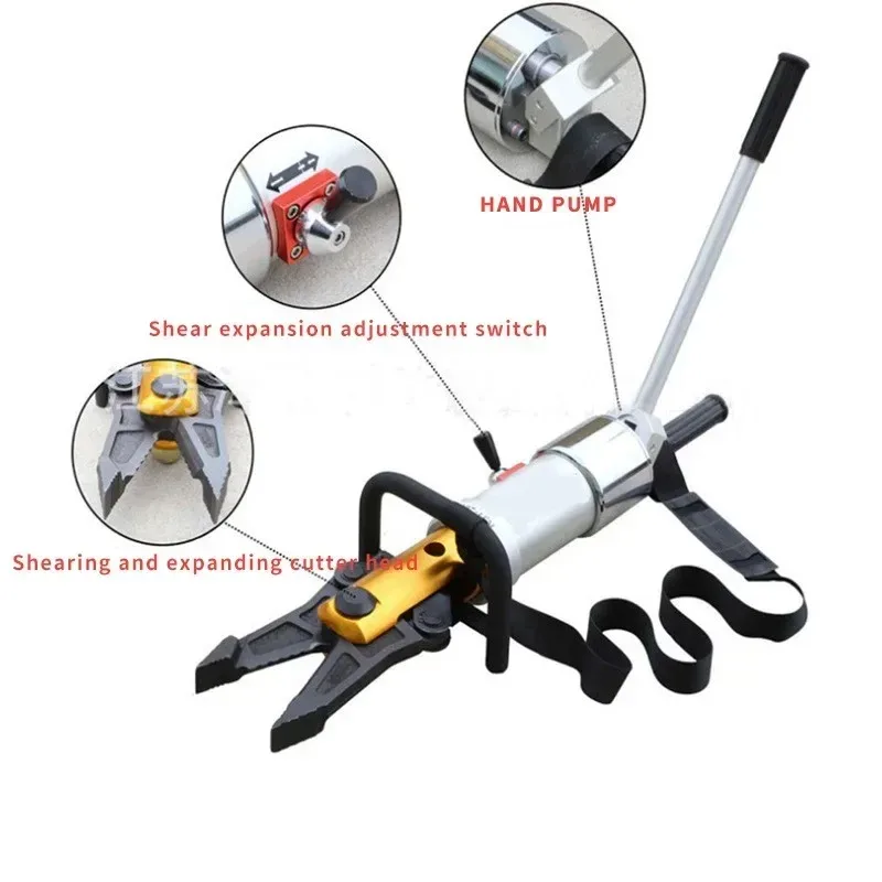 Portable Integral Hydraulic Spreader Cutter Emergency Rescue Tool for Accident Scene Expander Pliers Stretching Function