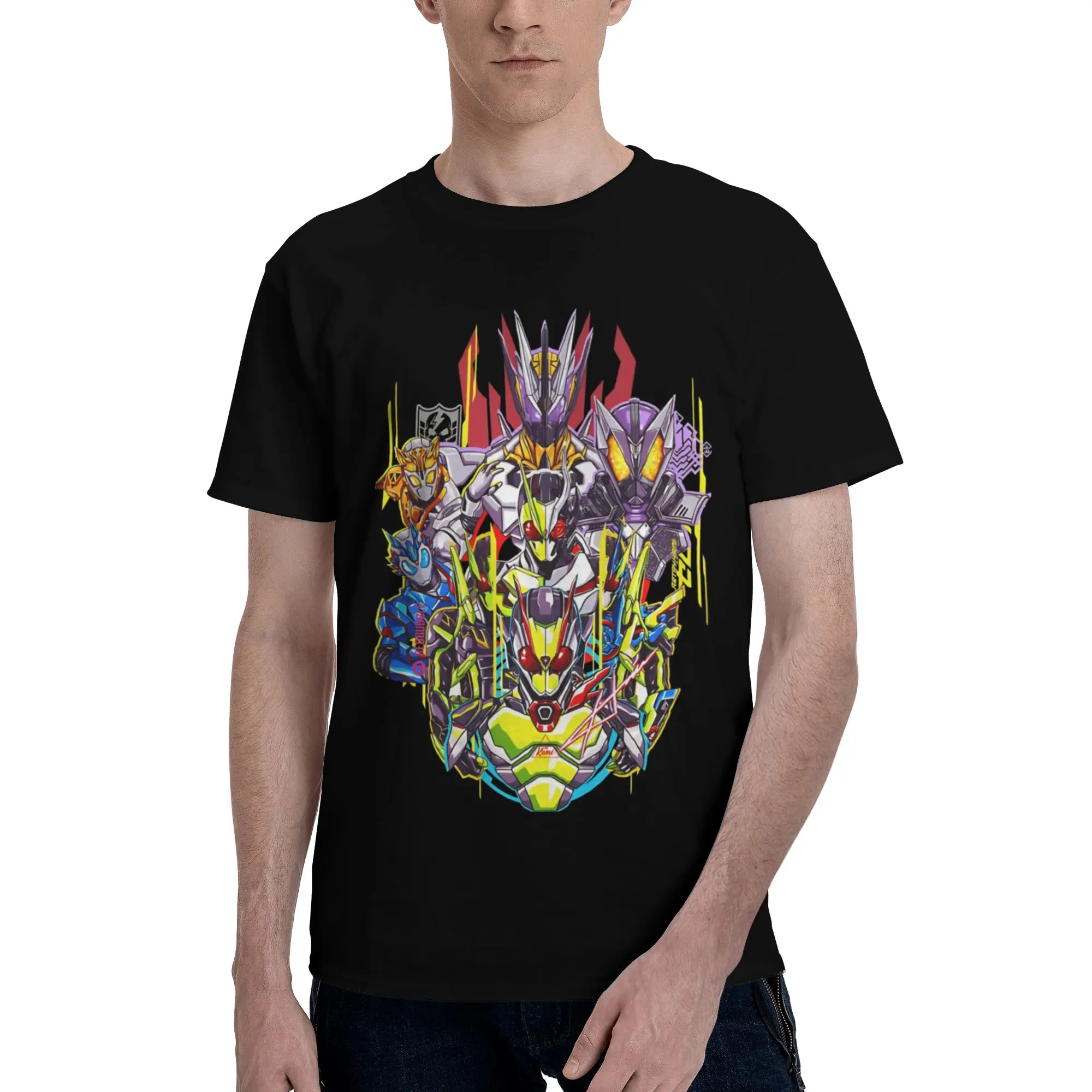 ZERO ONE TEAM Men T Shirt Kamen Rider Casual Tee Shirt Short Sleeve Crewneck Pure Cotton Classic Clothing T-Shirt