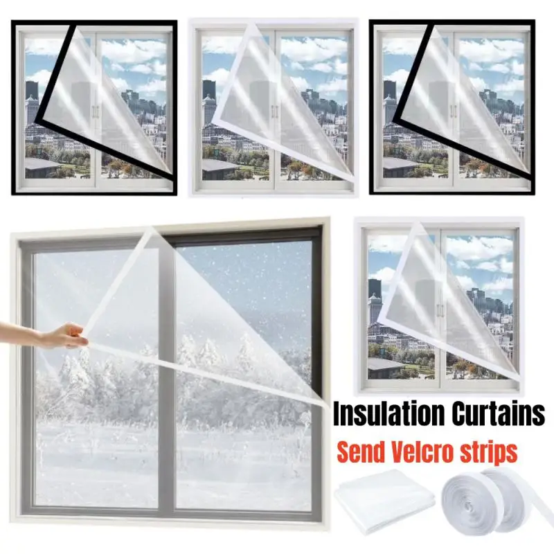 Window Insulation Curtains, Winter Indoor Windproof And Warm Windows Curtains, Energy-saving Transparent Film, Insulation Film