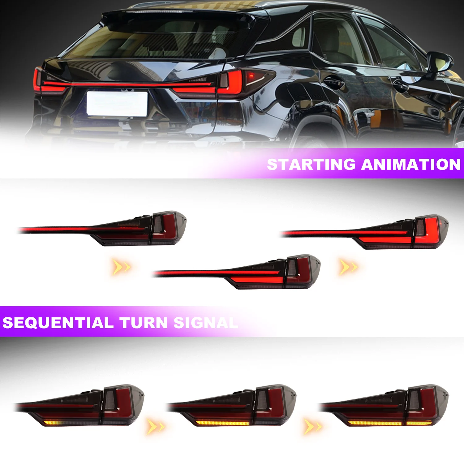 Lampada posteriore arcaica Luce per bagagliaio a LED con segnale di svolta sequenziale 2016-2021 per fanale posteriore Lexus RX 350 RX270 RX300 RX450H