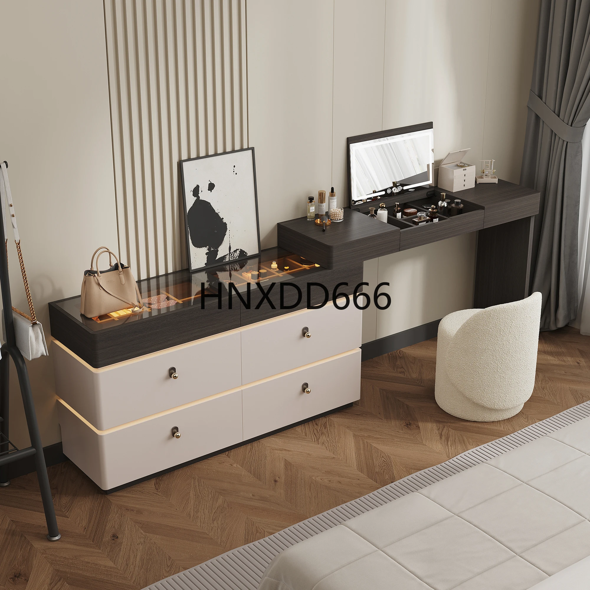 

Flip dresser storage cabinet, high-end sense chest cabinet integrated