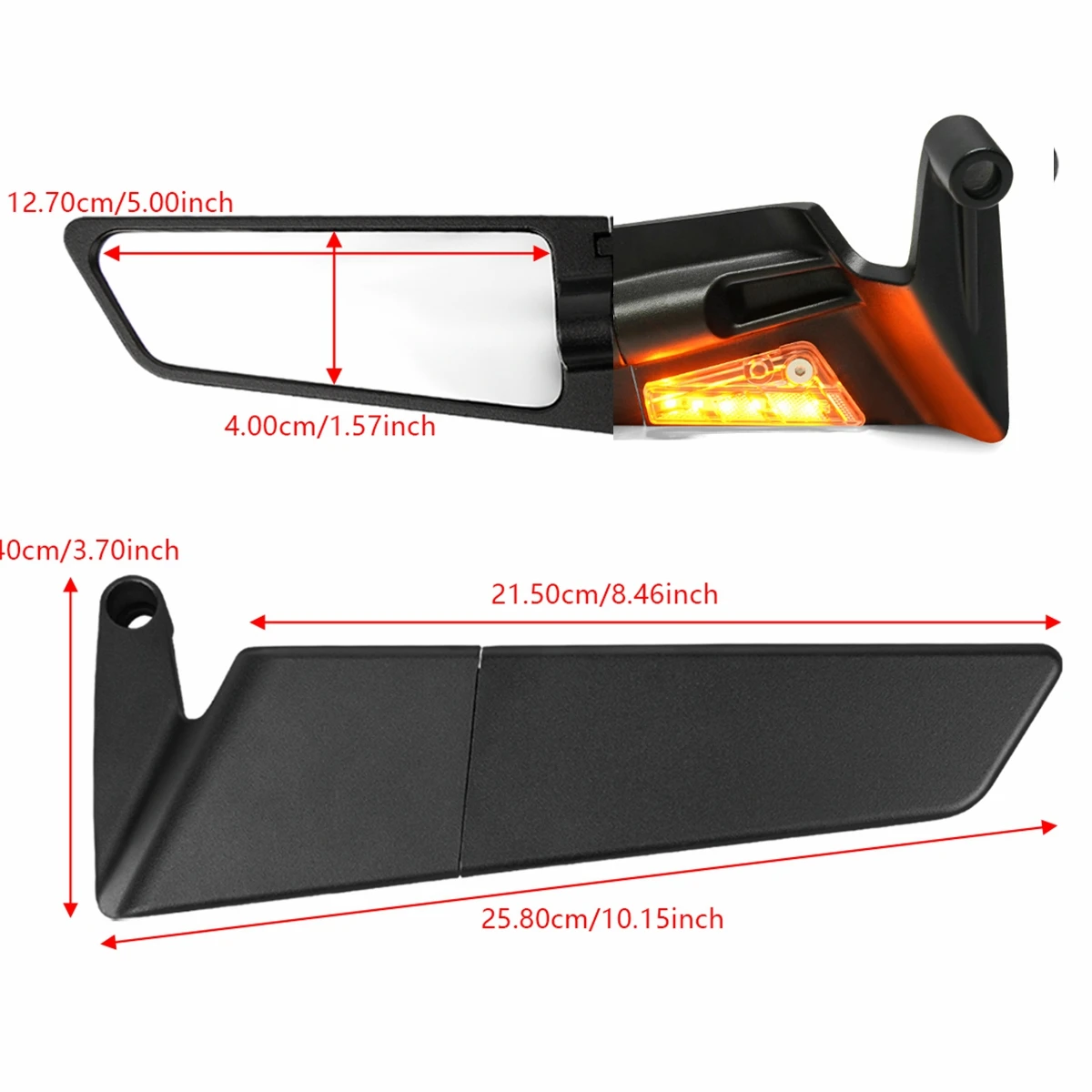 For Yamaha MT07 MT09 FZ07 FZ09 MT03 MT10 FJ09 Motorcycle Stealth Winglets Mirror Kits To Rotate Adjustable Mirrors