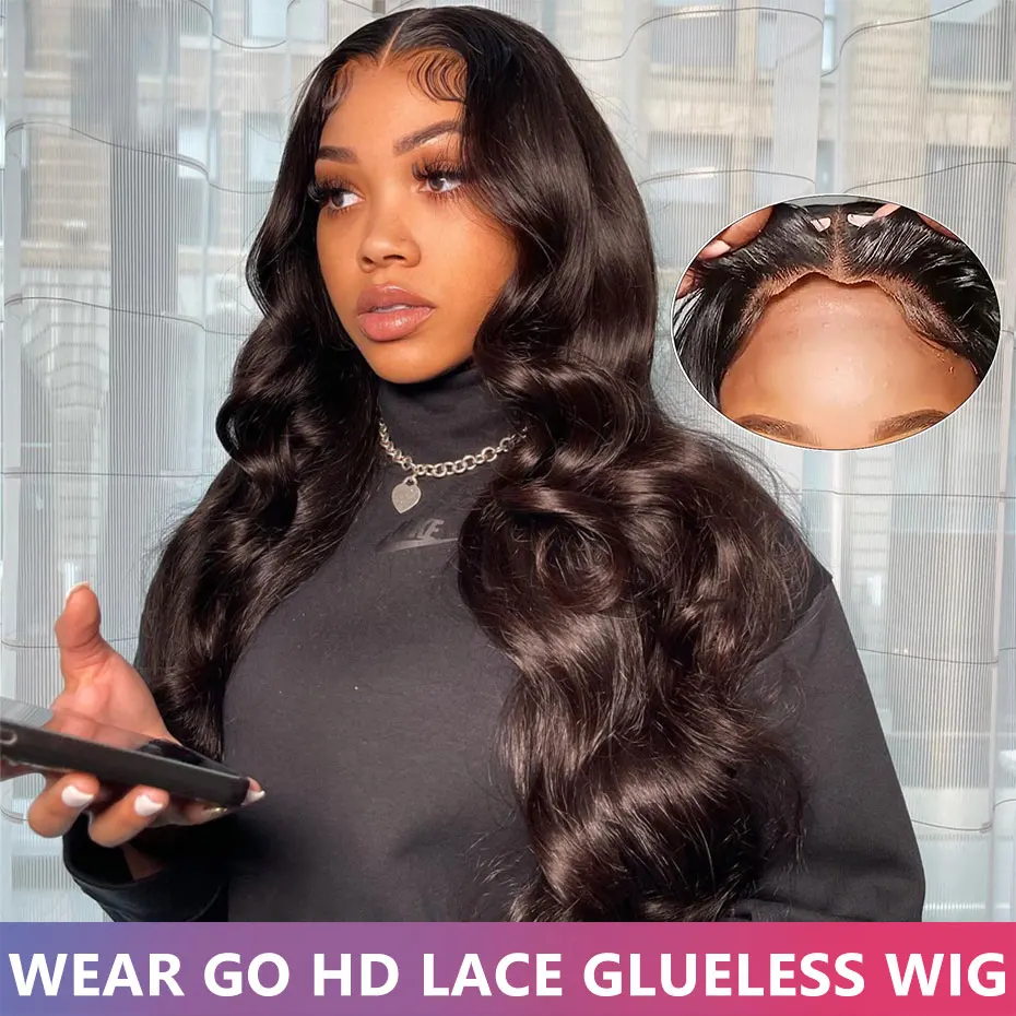 Wear Go Body Wave Glueless Wig 6x4 Lace Front Wig Peruvian Hair 5x5 Lace Preplucked Human Wigs Ready To Go Pre Cut Jarin Hair