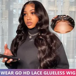 Wear Go Body Wave Glueless Wig 6x4 Lace Front Wig Peruvian Hair 5x5 Lace Preplucked Human Wigs Ready To Go Pre Cut Jarin Hair