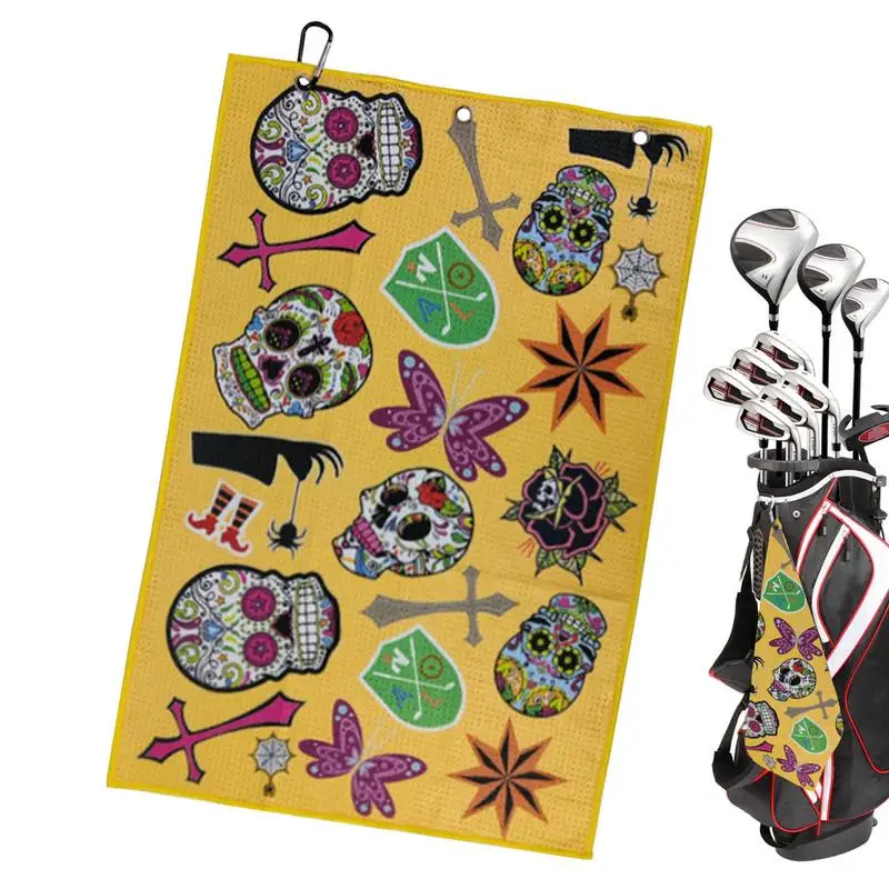 

Golf Towels For Bags Microfiber Waffle Pattern Golf Ball Rag For Women With Carabiner Clip For Removing Dirt Mud Sand And Grass