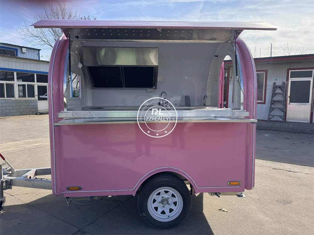 

Street Multifunctional Mobile Coffee Ice Cream Cart Food Trailer Fully Equipped Mobile Kitchen Food Truck For Sale