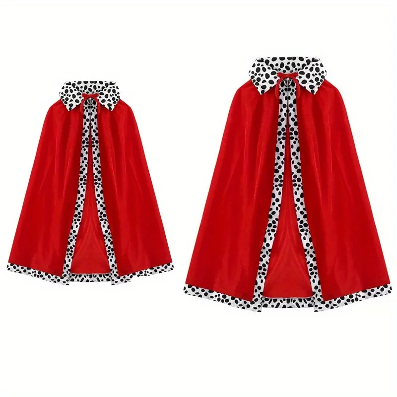 مجموعة إكسسوارات لعب الأدوار باللون الأحمر للهالوين للبالغين، رداء الملك، عباءة مخملية لحفلات أعياد الميلاد