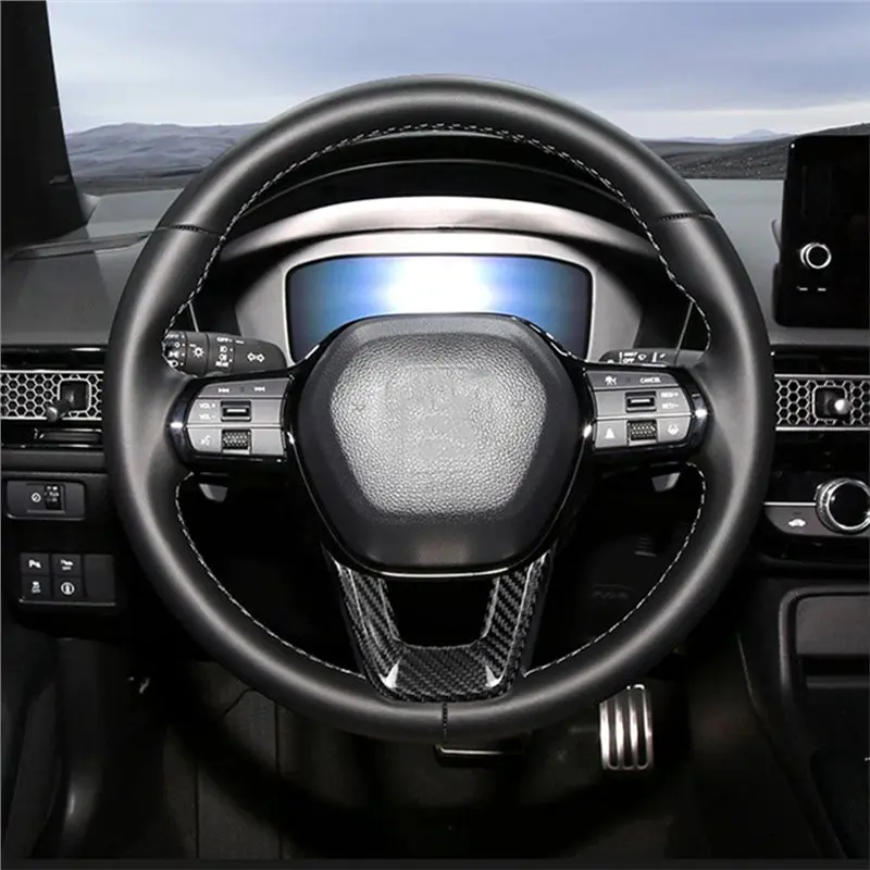 AU65-Carbon Fiber Dry Steering Wheel U Shape Lower Overlay Frame Cover Trim For Honda Civic 11Th Gen 2022-2026 Car