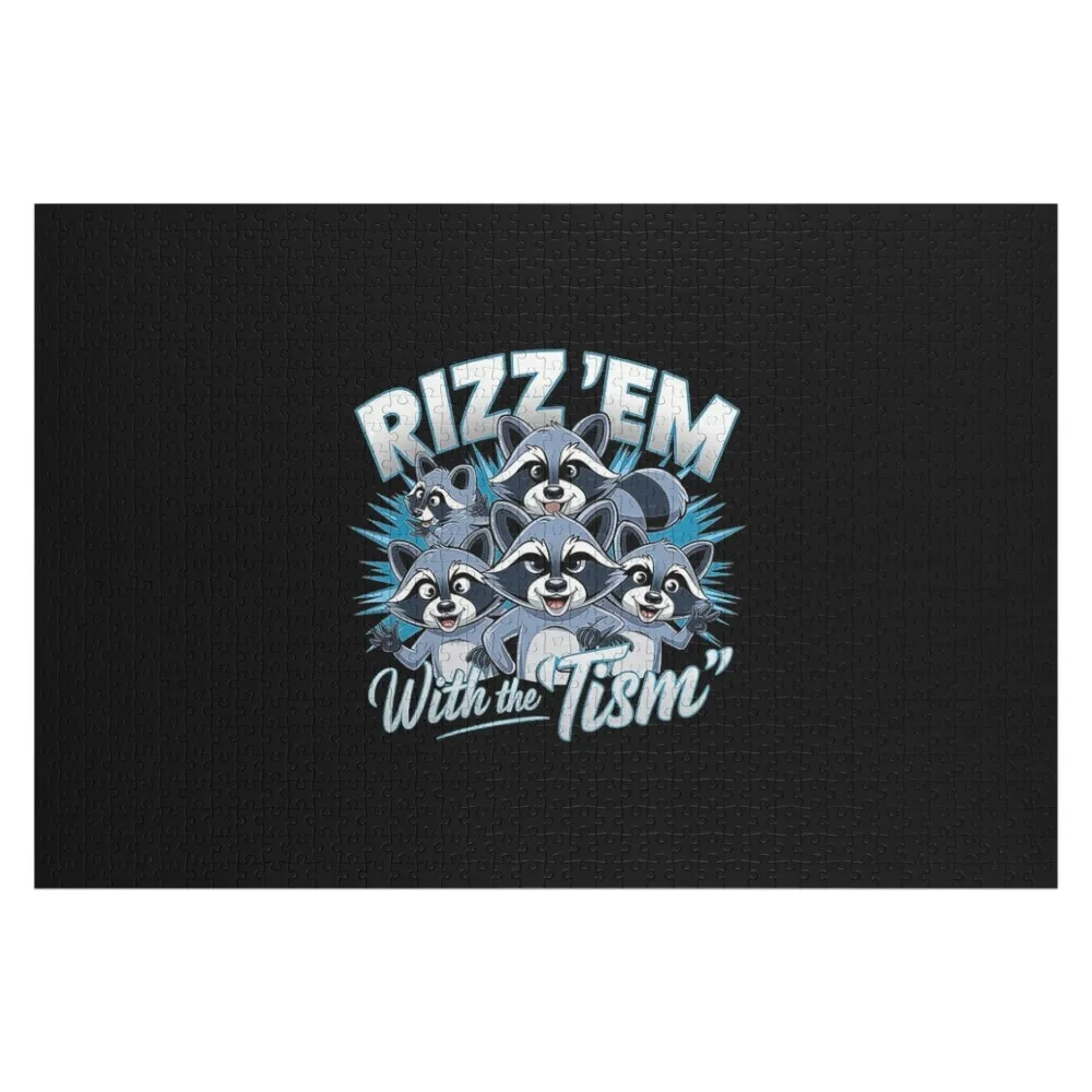 

Funny Raccoon Squad - Rizz’em with the Tism Art-For Raccoon Lovers Jigsaw Puzzle Personalized For Kids Woodens For Adults Puzzle
