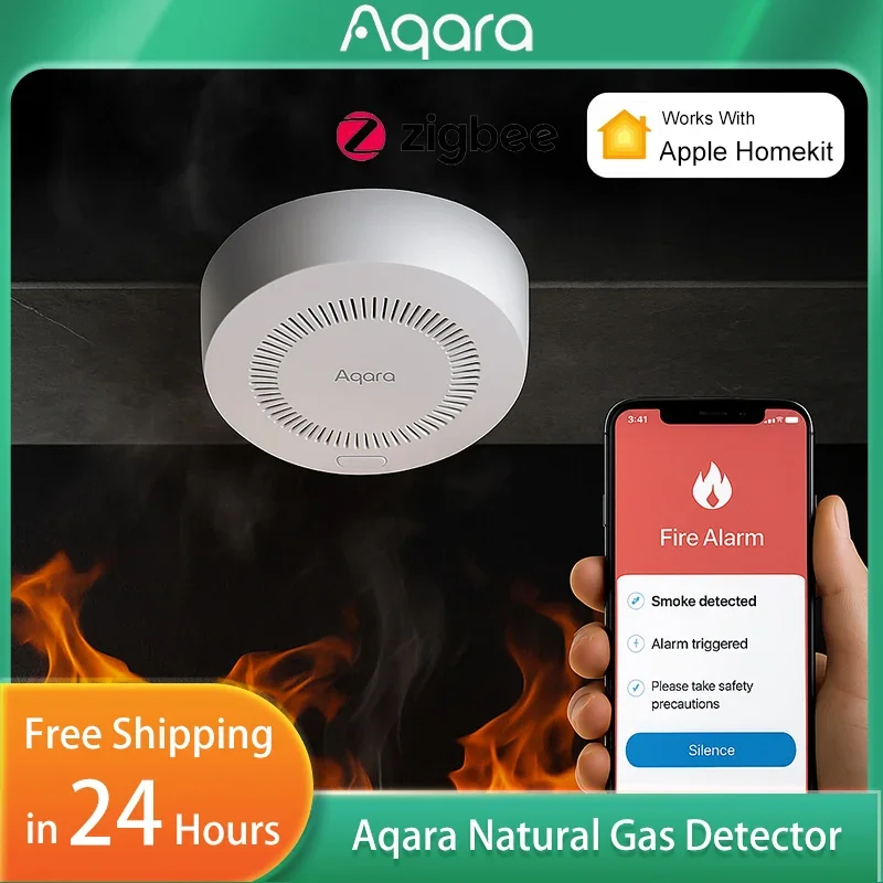 

Детектор природного газа Aqara Zigbee 3,0, умный датчик утечки газа, домашняя безопасность, работа с приложением Xiaomi Mijia Apple Homekit