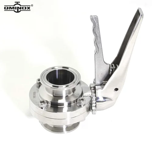 Imagen 1 del producto Válvula de mariposa de acero inoxidable SS304, triple abrazadera con mango de acero inoxidable, gatillo de presión para productos lactantes Homebrew, 1,5 ""/2""