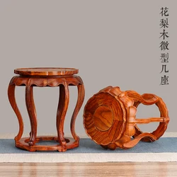 Wood Carved Bonsai Display Pedestal Vase, Artical Statue, Luxury Collection Base, Classical Design