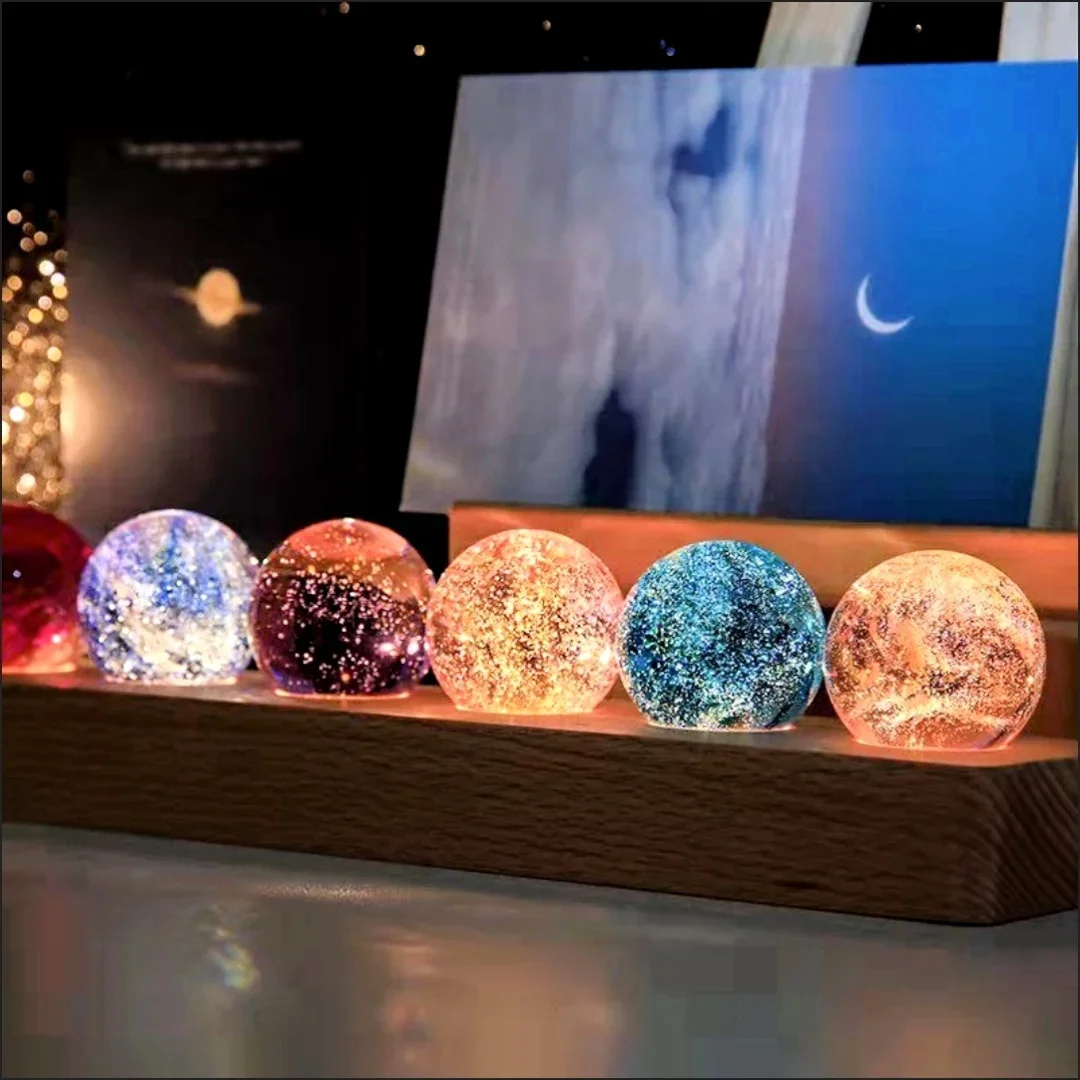 40mm Handmade Colored Glaze Bead Ball Colorful Glass Ball Luminous Planet Astronomy Planets Ball Fantastic Style Home Decor