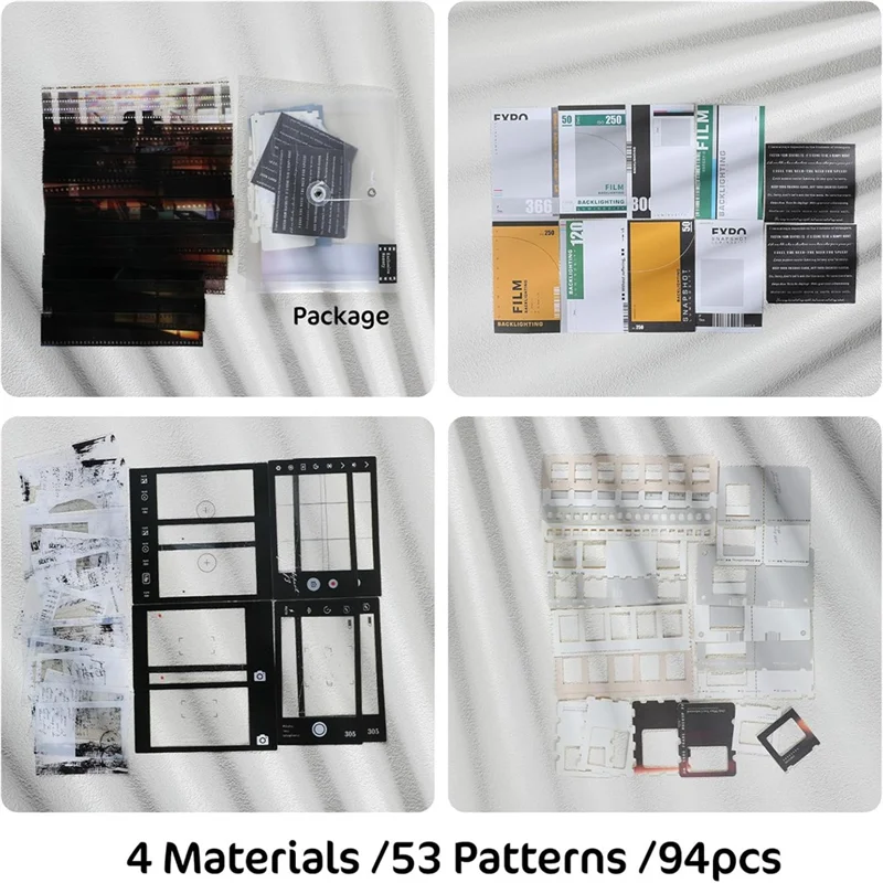 A26F-Vintage Photo Themed سكرابوكينغ أطقم (94 قطعة)، فيلم لمجموعة سجل القصاصات لملصقات الأفلام ومستلزمات اليومية #2