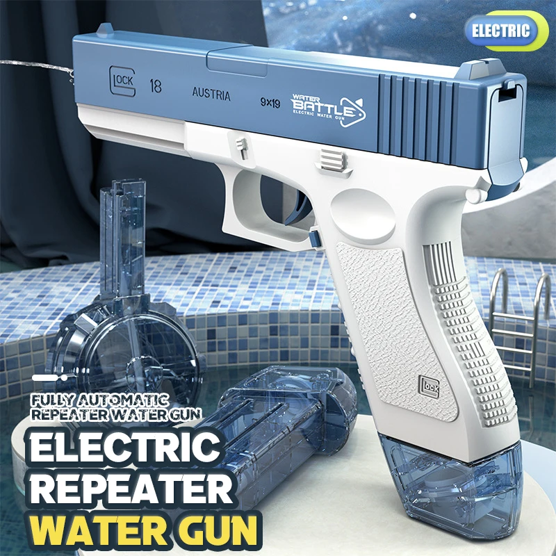 Glock Water Gun Electric Automatic Guns Portable Children Summer Beach Outdoor Fight Fantasy Toys Christmas Parenting Gifts