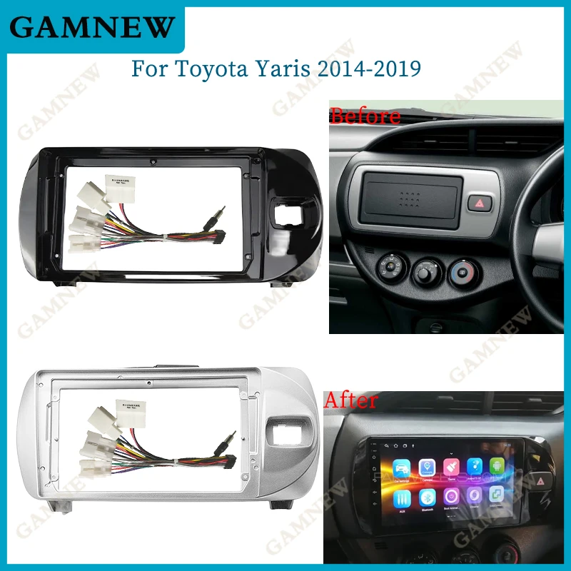 9 Inch Car Frame Fascia Adapter Android Radio Audio Dash Fitting Panel Kit For Toyota Vitz 3 XP130 Yaris 2014-2019