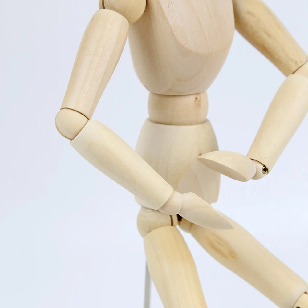 4.5/5.5/8/12/ Inch Wood Manikin Puppet Wooden Mannequin with Stand Artist Human Figure Articulated Model for Drawing or Desktop