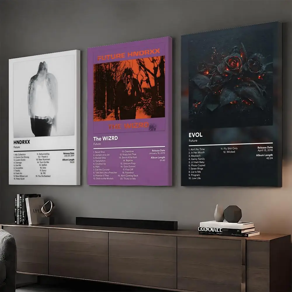 F-Future Rapper Music Painting Calligraphy HD Modern Style Inner Frame Canvas Poster Bedroom Room Hallway Wall Art Decor