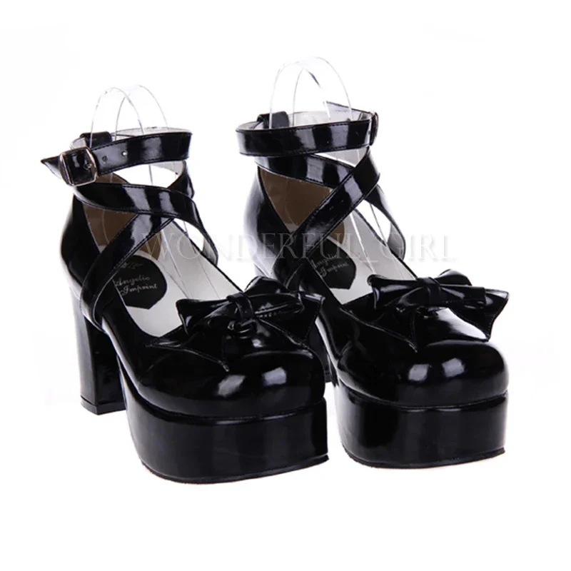 

qwerrtyuio. 123456 Новые туфли принцессы в японском стиле в стиле Лолиты для женщин и девочек со съемным бантом, карнавальные туфли на Хэллоуин, Casdffghjk 987764