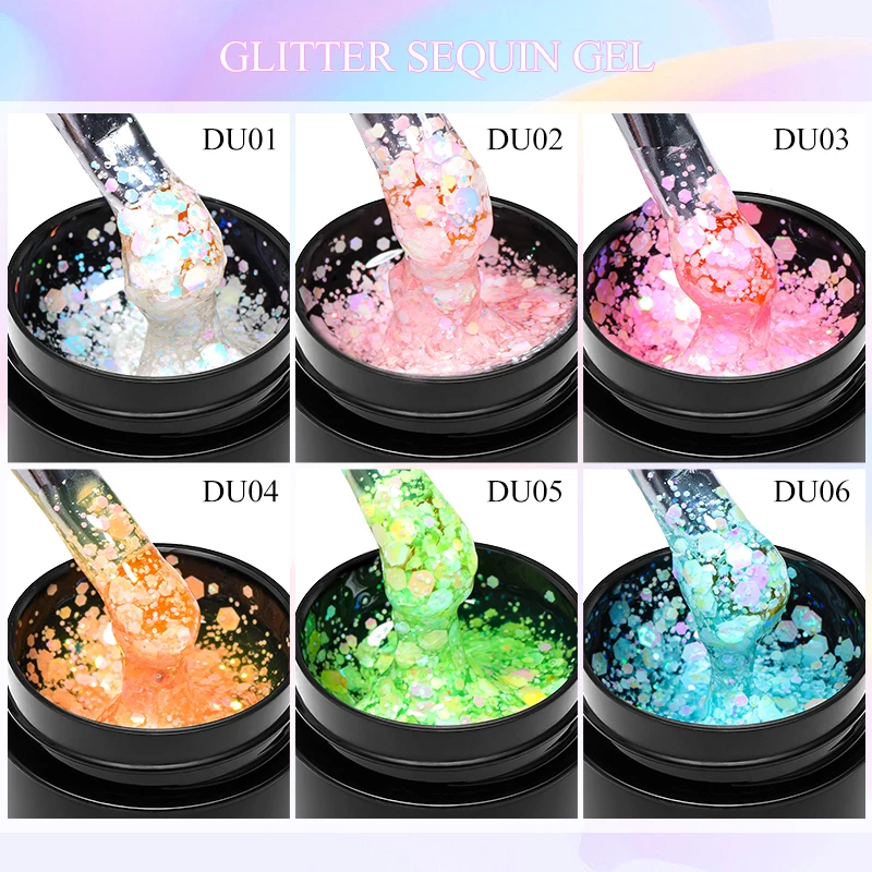 Mtssii Colorful Star Sequins Gel Nail Polish 8ML Semi Permanent Varnish Hybrid Soak Off UV Nail Gel For Manicure