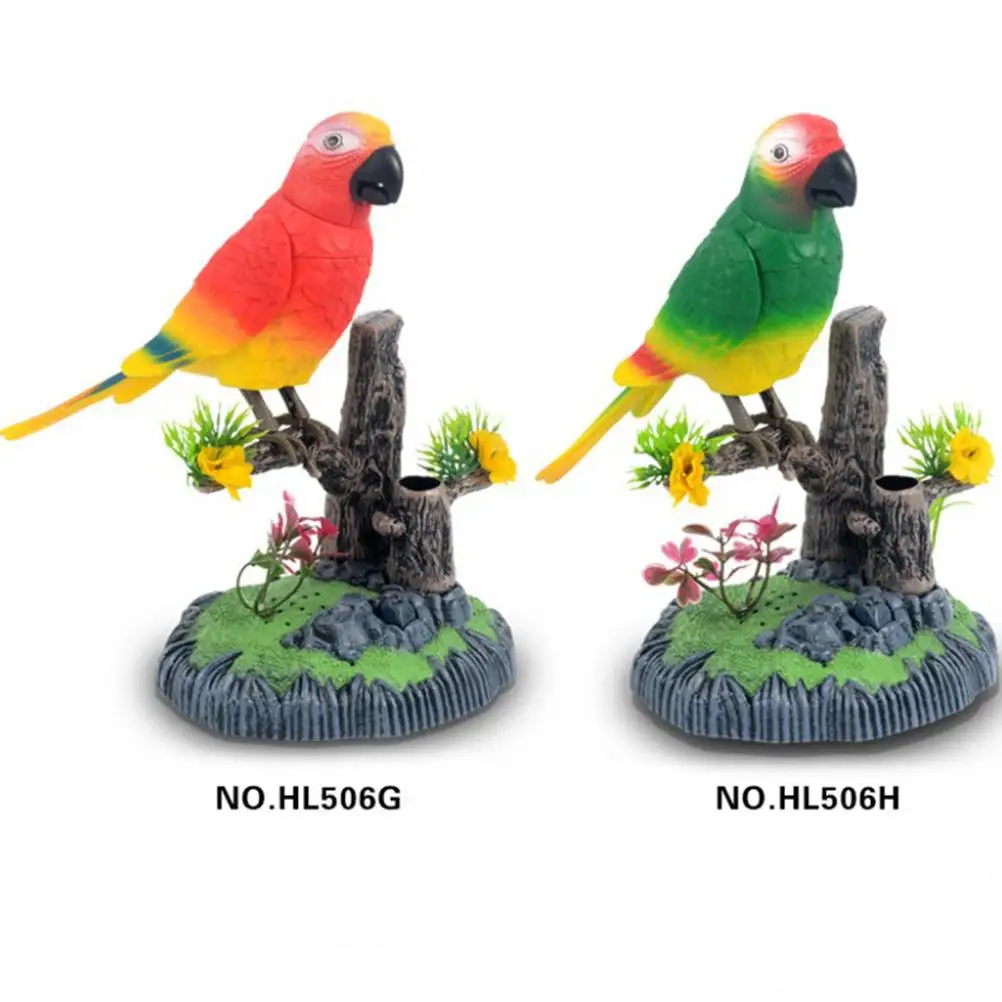 

Voice Controlled Parrot Toys Electronic Pet Simulation Bird Chirping nament Desk Accessory Home Office Decor Singing Bird