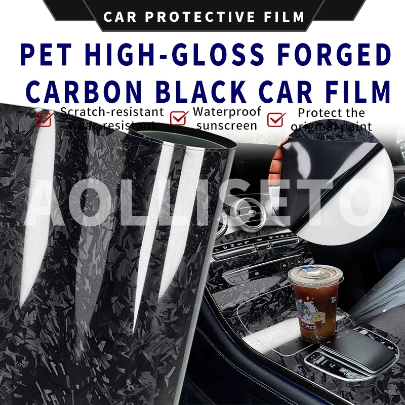 

Глянцевая кованая наклейка из углеродного волокна, черная наклейка для автомобиля, виниловая пленка для мотоциклов, наклейки для тюнинга автомобилей, пленка для обертывания автомобилей