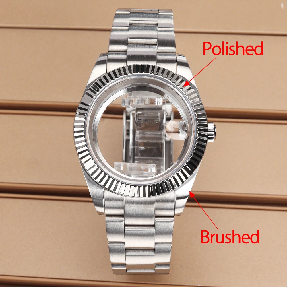 36mm 39mm Polished/Brushed Watch Case NH35 Sapphire Crystal For NH35 NH36 4R Mingzhu DG2813 Miyota8205 8215 Movement NH35 Case image 3