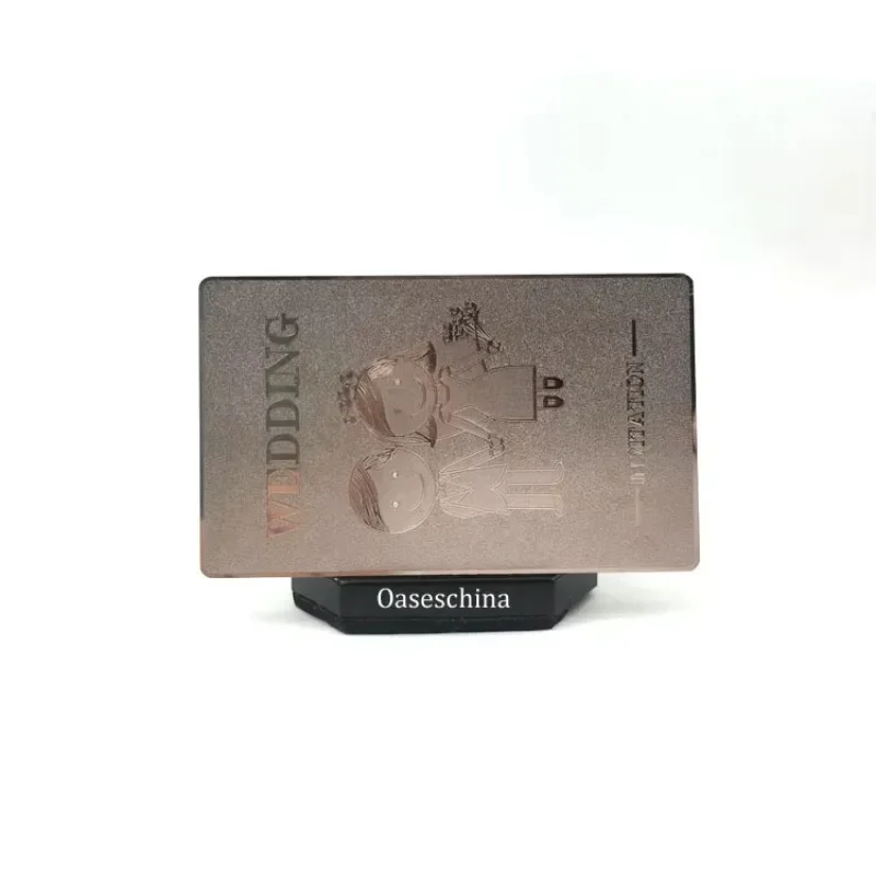 

2025 оптовые эксклюзивные открытки для мероприятий на заказ, элегантные металлические пригласительные открытки с гравировкой и печатью для свадебного использования