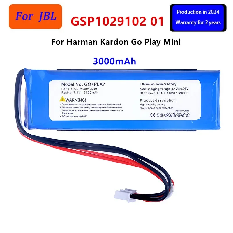 

Original GSP1029102 01 3000mAh Replacement Battery For JBL Harman Kardon Go Play Mini Speaker Li-Polymer Batteries