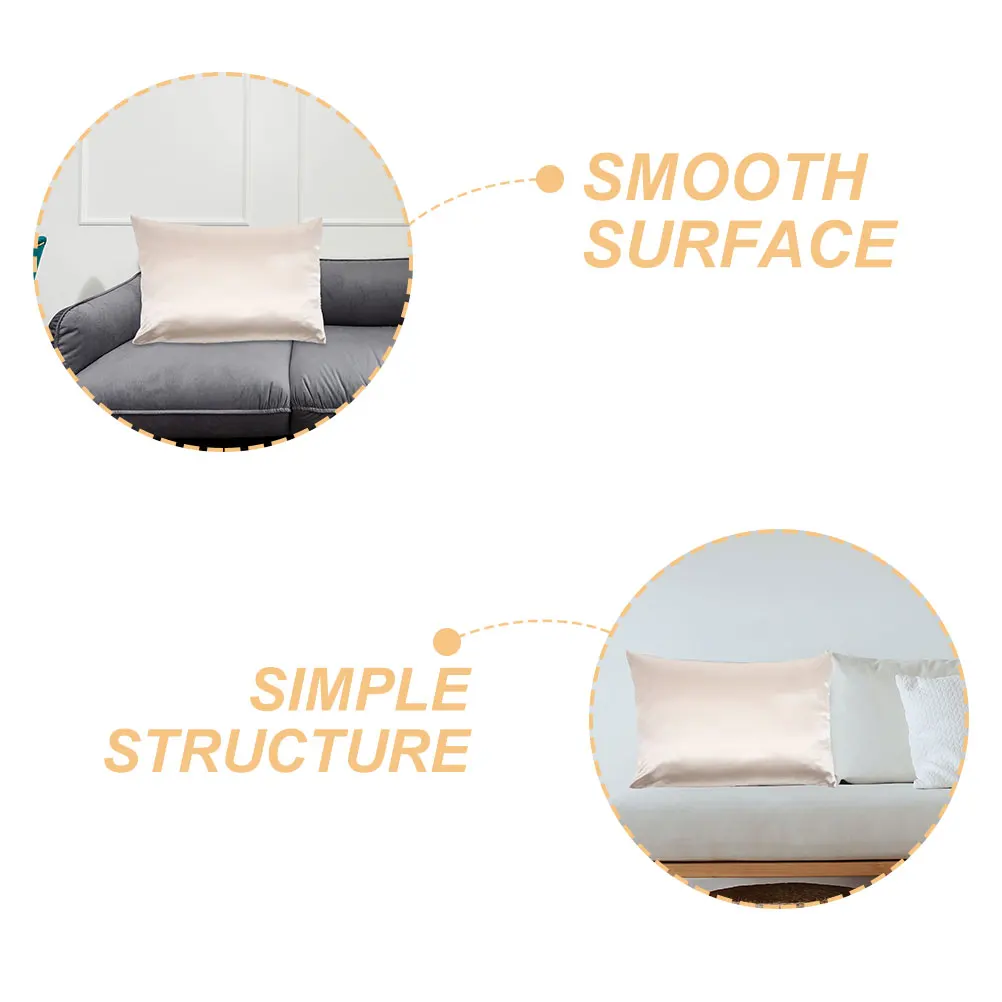 

Ice Silk Pillow Cover 50x91CM Camel Cooling Polyester Pillowcases Zipper Bedroom Decor Solid Color Cushion Cases Replacement Pad