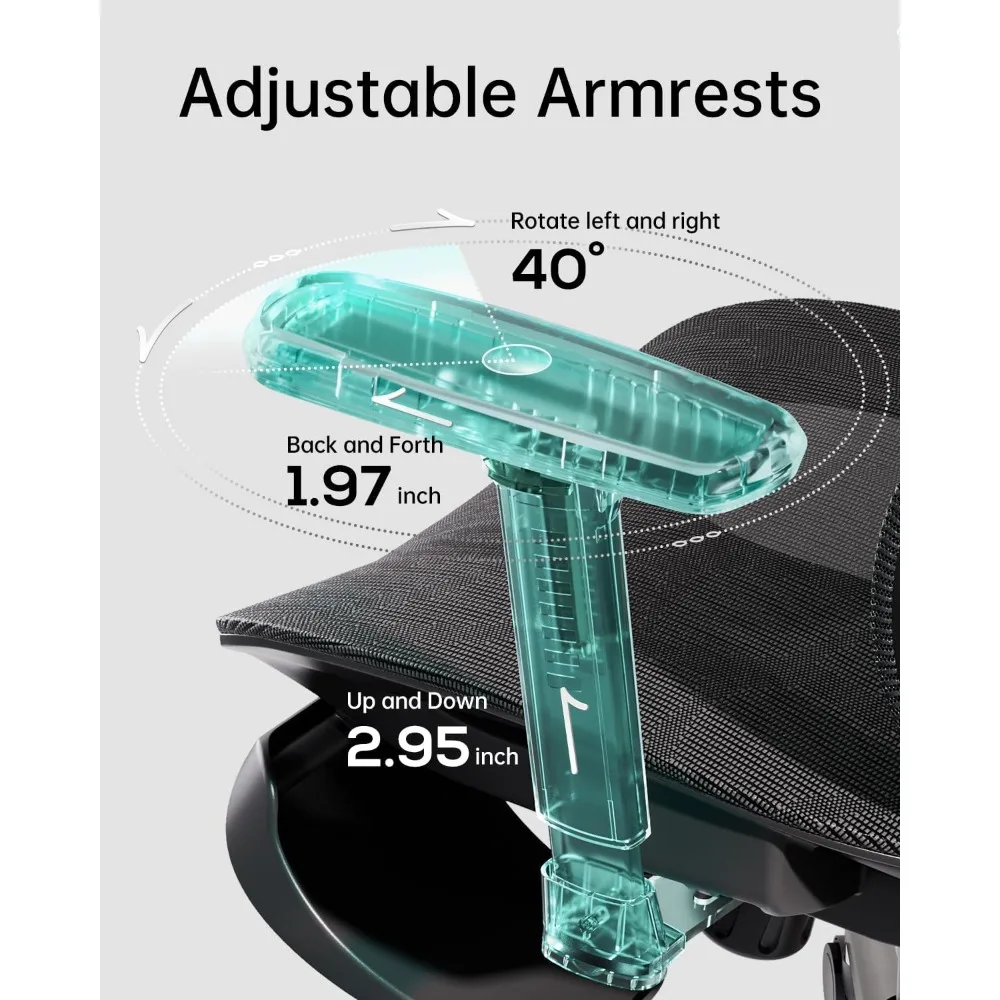 Ergonomiczne krzesło biurowe z regulowanymi podłokietnikami 3D, regulowanym podparciem lędźwiowym, wysokim oparciem do krzesła komputerowego, duża i wysoka siatka