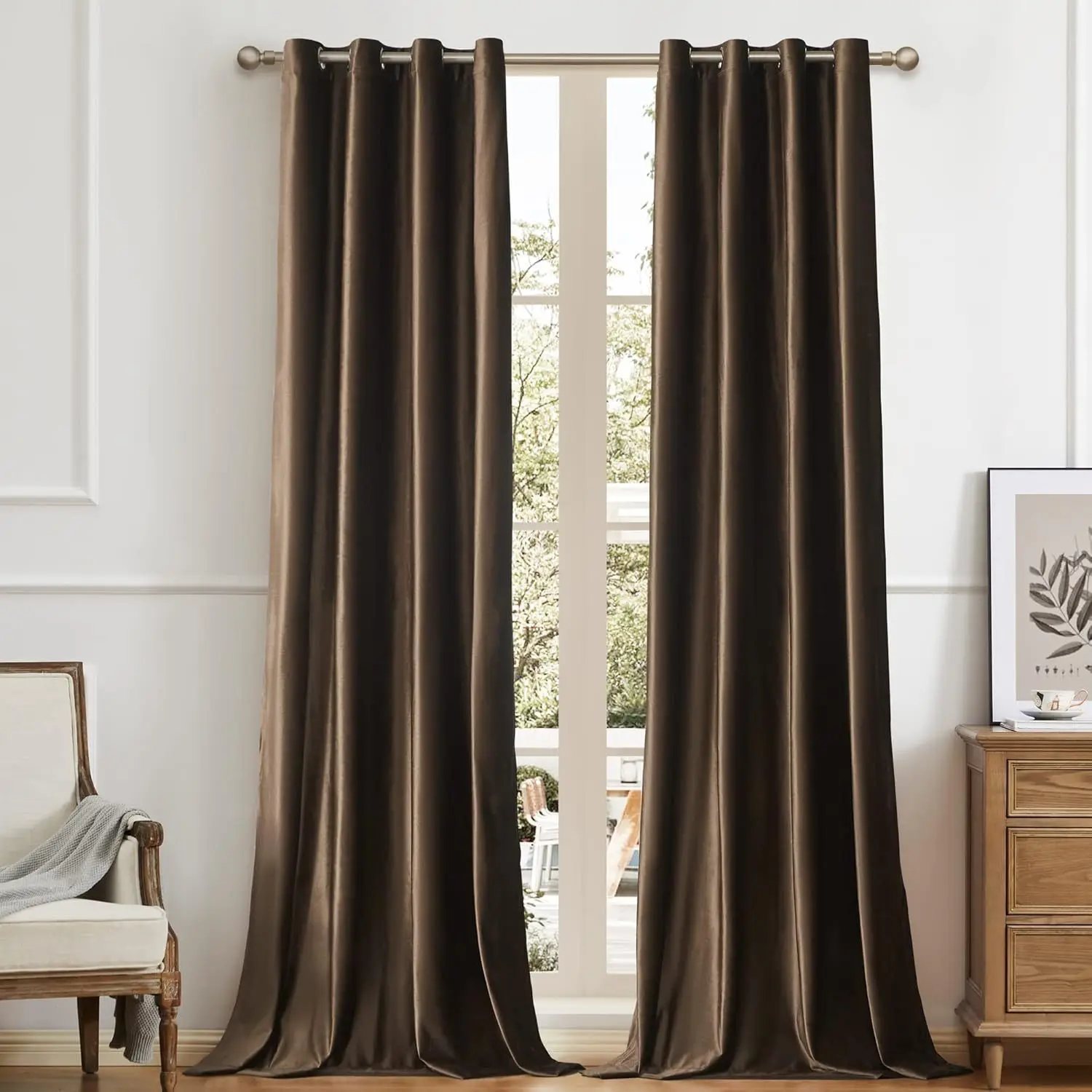 Flannel curtains for warmth and light-proof solid color curtains velvet perforated foreign trade finished product wholesale