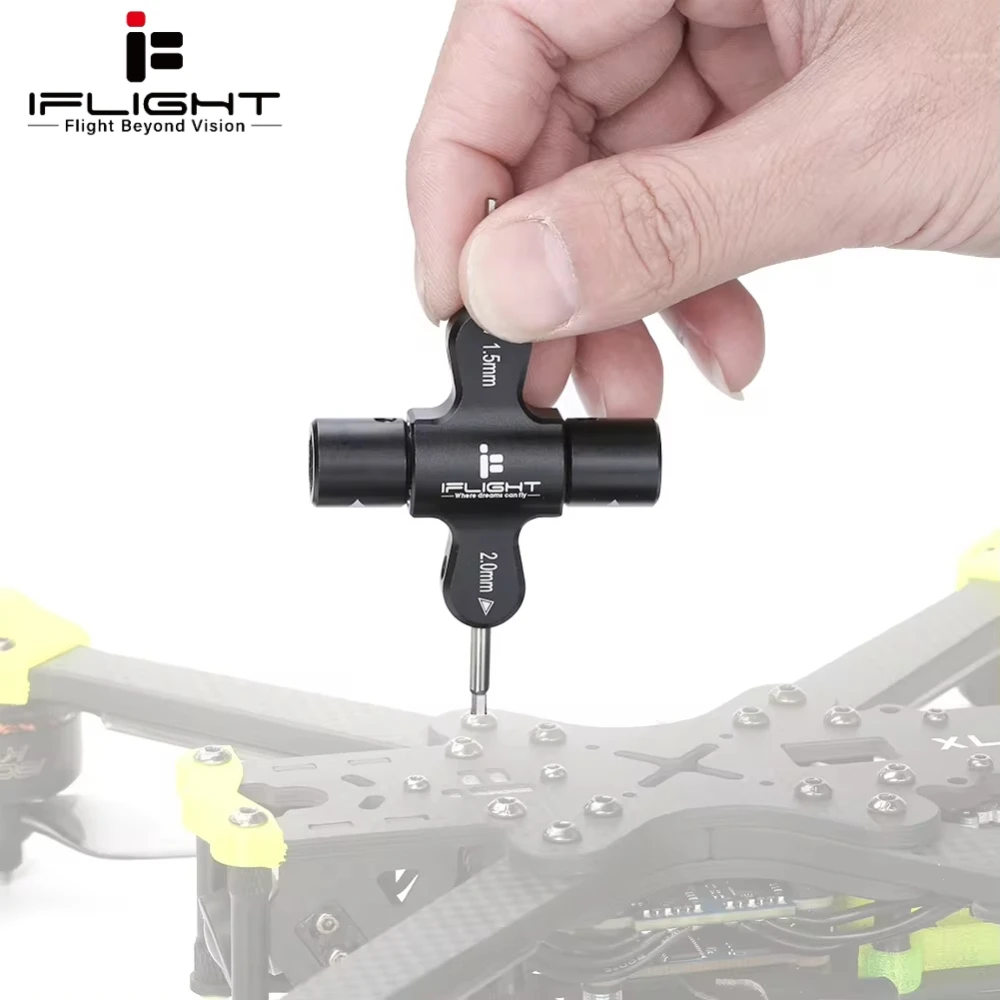 

iFlight Quad M5 Ключ 1,5 мм/2 мм Опорная отвертка Подшипник с храповым механизмом Встроенный односторонний инструмент для радиоуправляемого дрона FPV Racing БПЛА