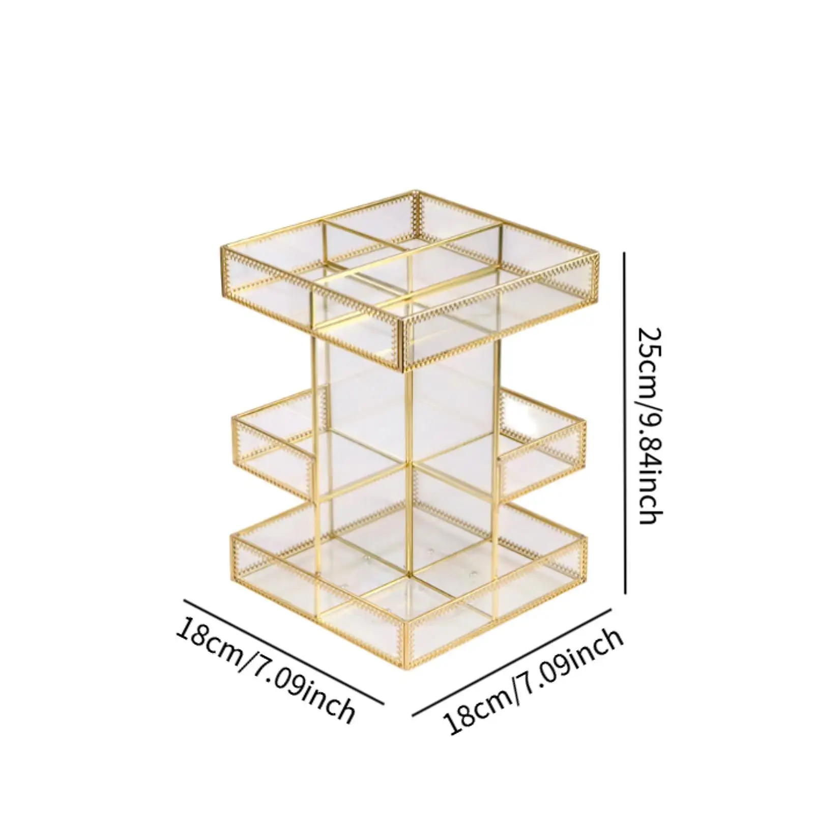 Organisateur de maquillage rotatif, support de rangement multifonctionnel pour cosmétiques, organisateur de soins de la peau pour salle de bain, vanité, commode, armoire de bureau