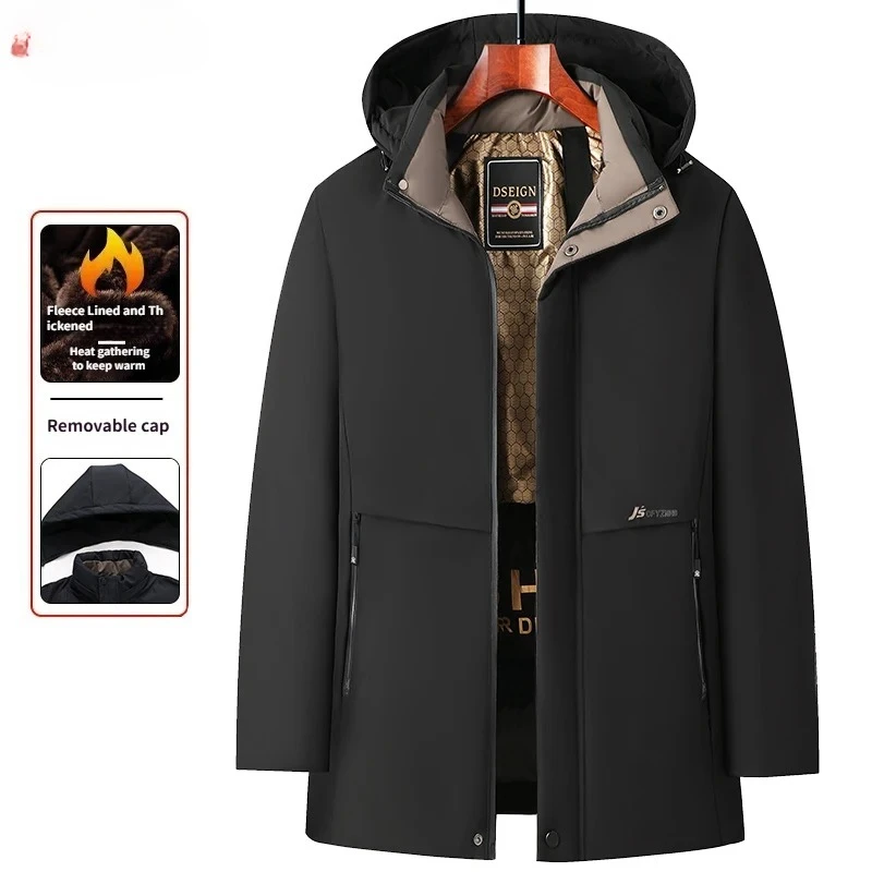 

Winter Thermal Warm Fleece Jackets for Men Parka Men Climbing Thicken Jacket Outdoor Windbreak Men's Winter Coats Removable Hood