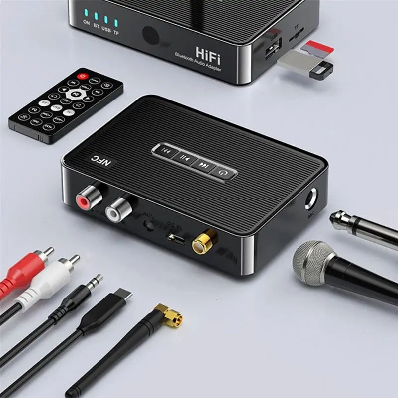 DTC5 Bluetooth Audio Receiver Transmitter 5.1 NFC Stereo 3.5Mm AUX Optical HiFi Wireless Audio Adapter with Remote