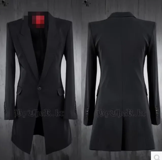 XS-6XL novo 2026 roupas masculinas femininas caminhada mostrar personalidade original fino médio-longo terno casaco cantor plus size costom