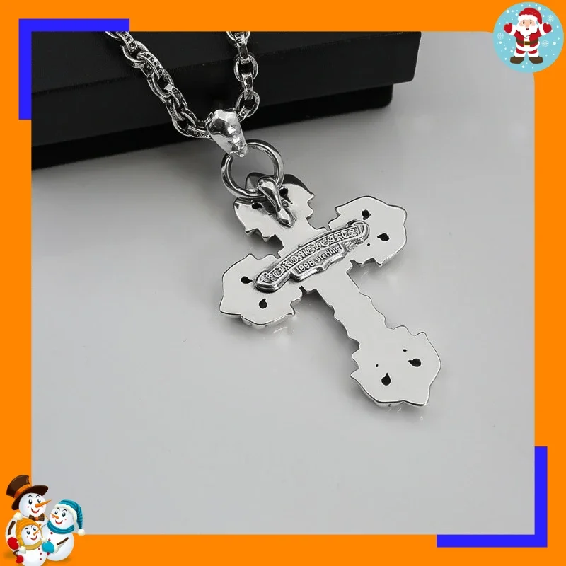 Chaoxuan American Trend Hip Hop Punk Retro Flame Vine Cross Round Bead Necklace Accessories Versatile