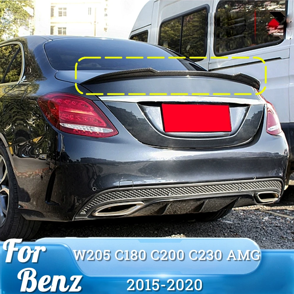 

Для Mercedes Benz C Class W205 C180 C200 C230 AMG 2015-2020 Автомобильный задний багажник спойлер крыша хвост крыло внешний кузов комплект тюнинг