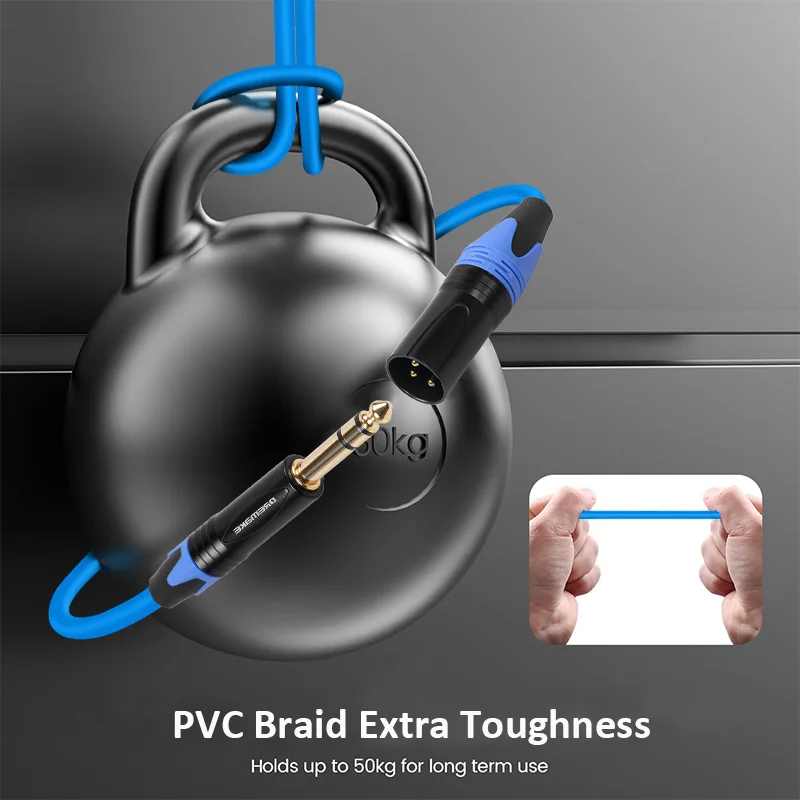 Cavo microfono DREMAKE XLR da 3 Pin a Jack cavo Mic da 6.5mm cavo Aux TRS cavo da 6.35mm/6.5mm maschio a XLR maschio per amplificatore AMP