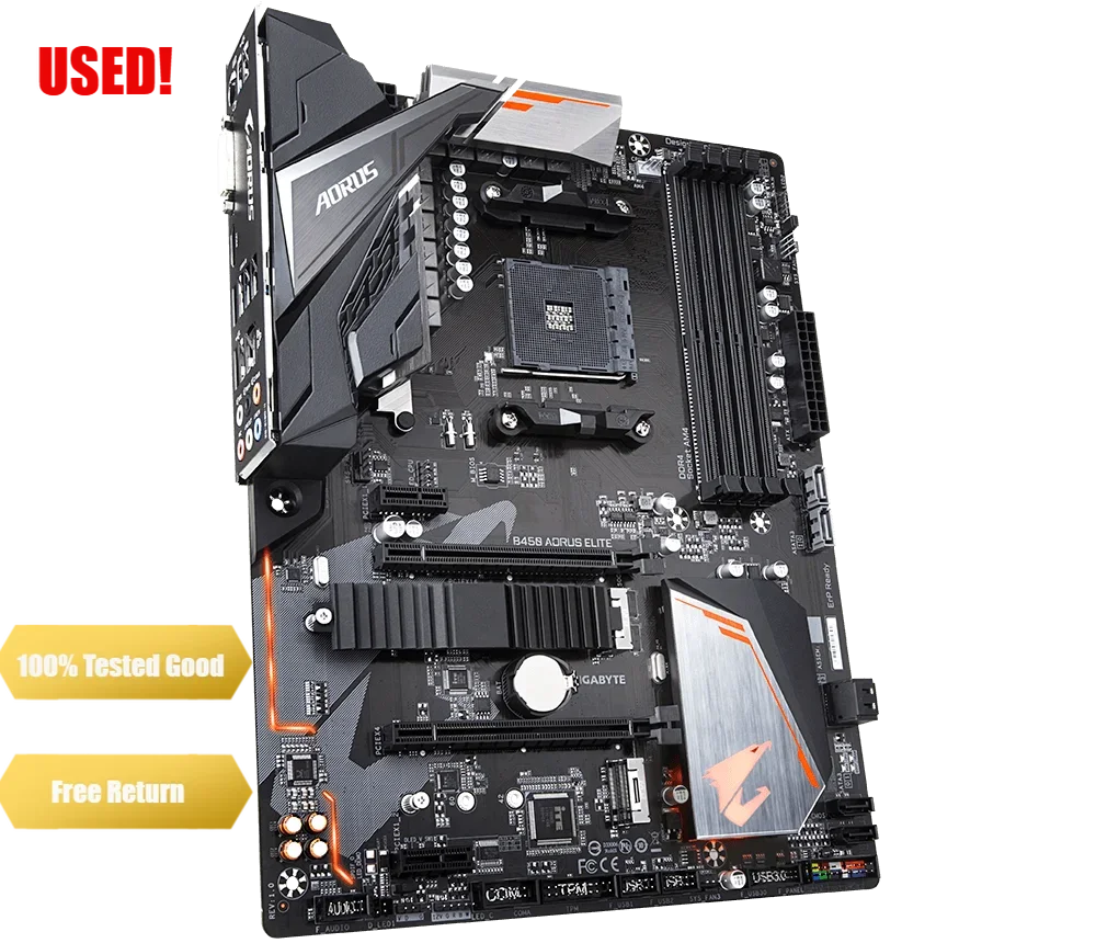 Gigabyte GA B450 AORUS ELITE Placa-mãe soquete AM4 DDR4 B450 Desktop Mainboard M.2 NVMe PCI-E X16 3.0