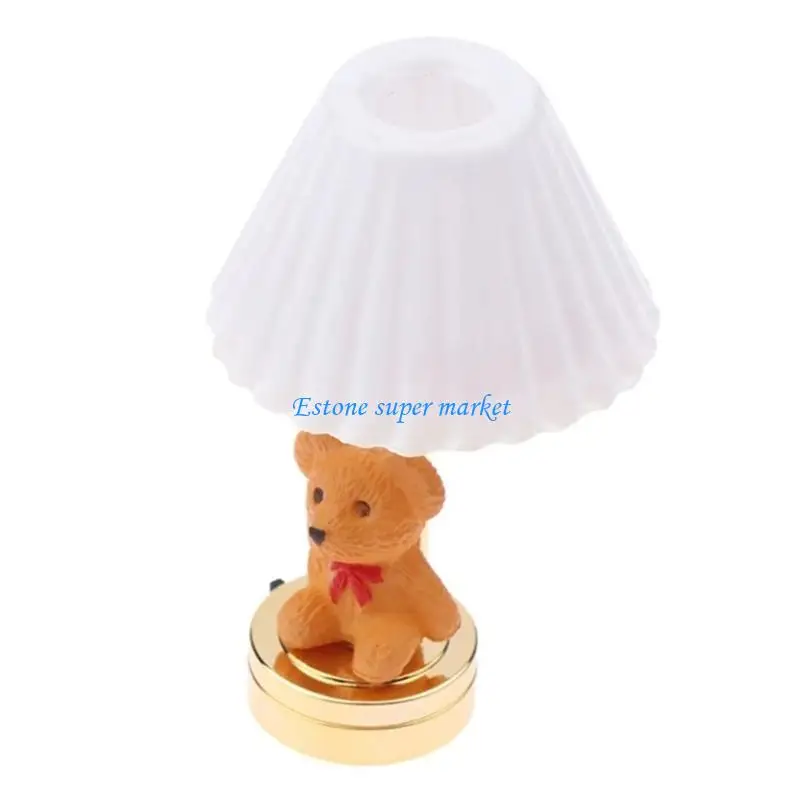 

090B Bear Miniature Mini Table Light Model Doll Houses Accessory Realistic 1:12