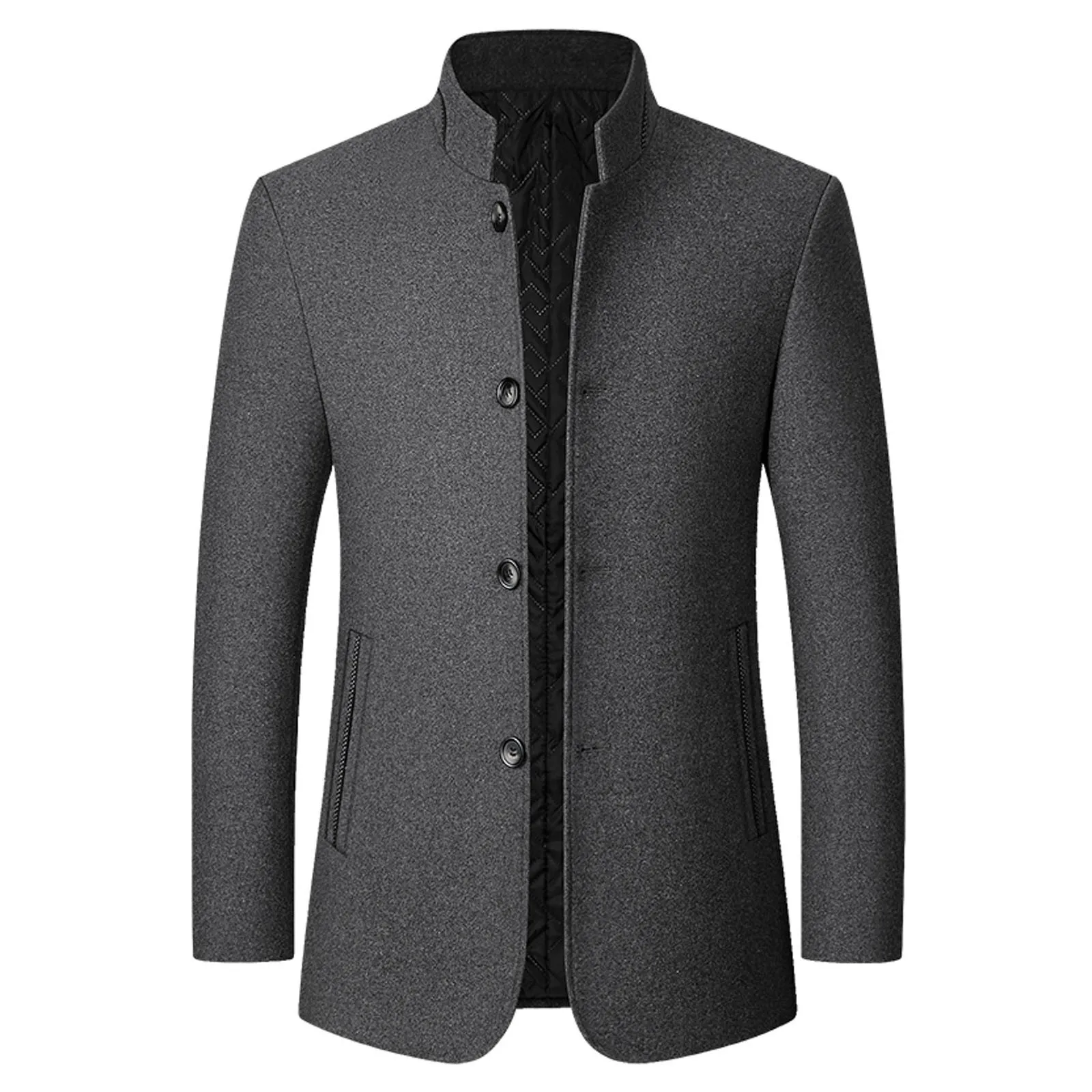 Male Slim Fit Blazers Jackets Autumn And Winter Stand-up Collar Business Casual Suits Coats Fashion Windbreaker Tops