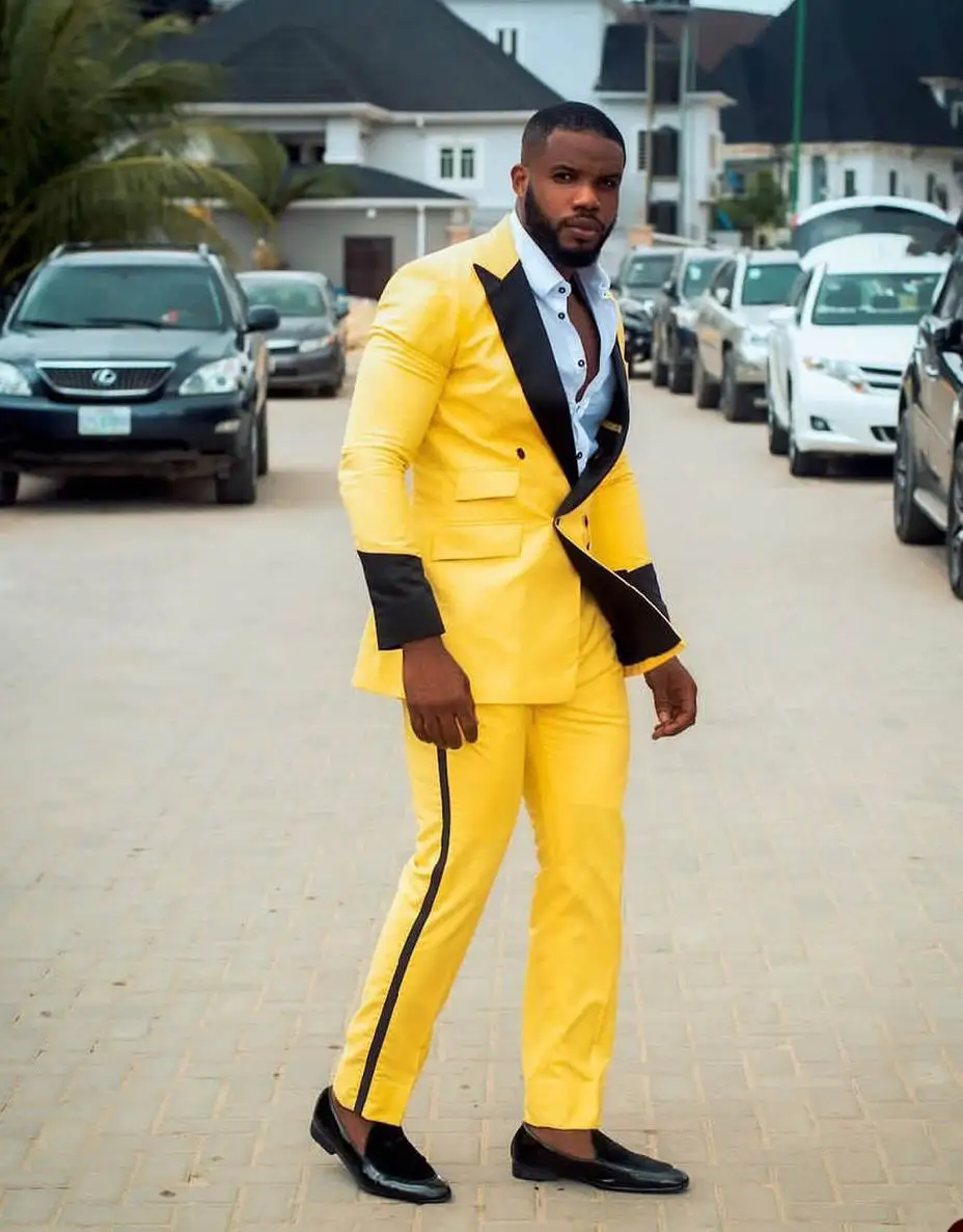 Plus Size Mens Tuxedos Customized Double Breasted Prom Wedding Party Groom Wear Birthday Photography 2 Pieces
