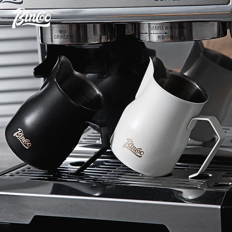 Bincoo Professional Coffee Latte Art Cup 304 Stainless Steel Round Mouth Thickeneded Milk Foam Cup Milk Cylinder Coffee Utensil