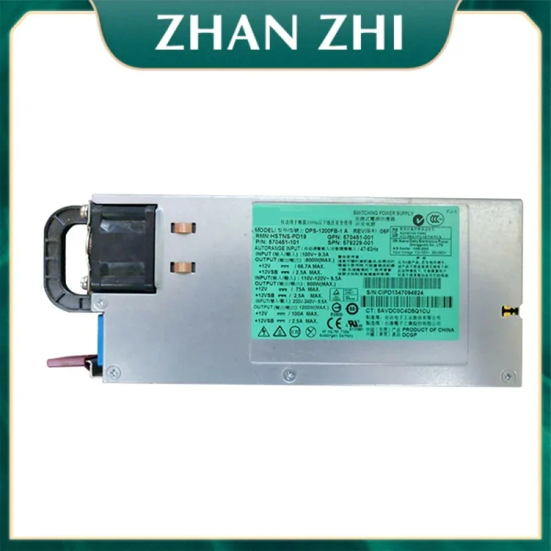 1200W Power Supply DPS-1200FB-1 A for HP DL380 DL580 DL585 G7 Gen7 Server Switching HSTNS-PD19 570451-001 579229-001