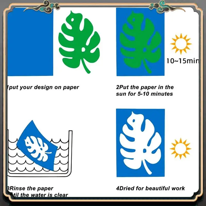 

Reliable-60Pcs Cyanotype Paper A5 Sun Print Art Kit High Sensitive Sun Paper Sun Printing Paper Drawing Art Paper For Kids Adult