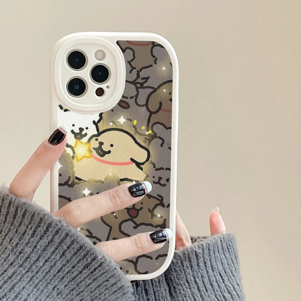 Scribble puppy Phone Case Hard Leather For iPhone 14 13 12 Mini 11 14 Pro Max Xs X Xr 7 8 Plus Fundas