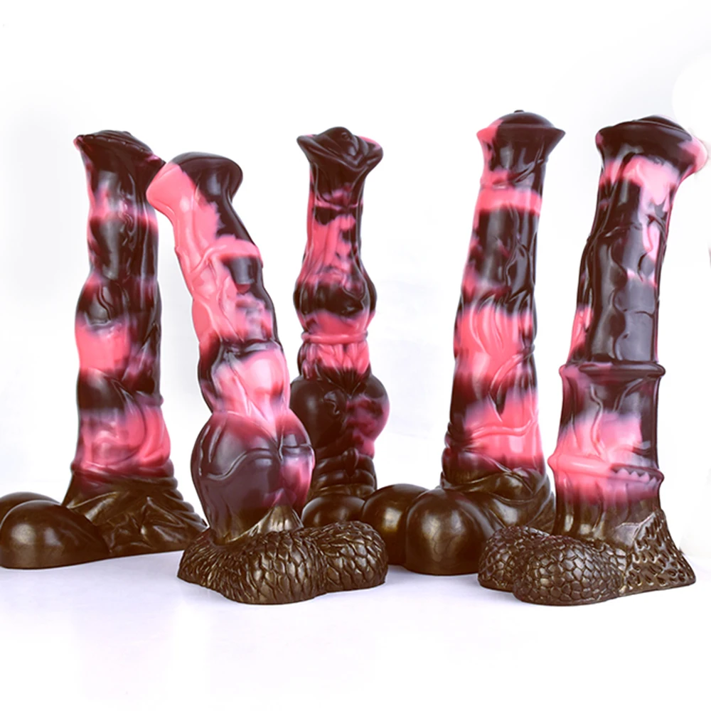 FAAK سيليكون الخيال الحصان دسار متعدد الألوان مصاصة القضيب مع الخصية الجنس لعب للنساء الرجال المكونات الشرج الإناث الاستمناء